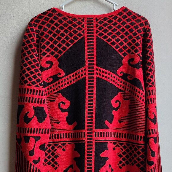 VENUS Red/Black Print Sweater Dress Size 1X - Picture 14 of 16